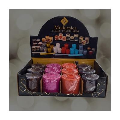 MERMER DESEN RENKLİ SİLİNDİR KÇK MUM *12*24 - 058.02.0688