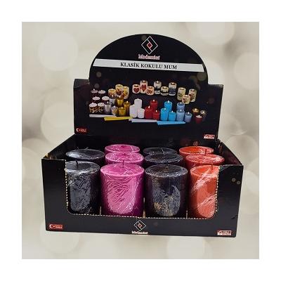 MERMER DESEN RENKLİ SİLİNDİR ORTA MUM *12*24 - 058.02.0695