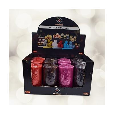 MERMER DESEN RENLİ SİLİNDİR BYK MUM *12*24 - 058.02.0701