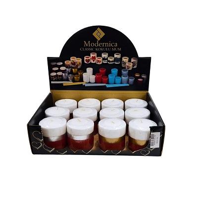 ŞERİTLİ SİLİNDİR KIRMIZI MUM KÇK *12*24 - 058.02.1736