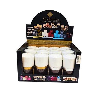 ŞERİTLİ SİLİNDİR SİYAH MUM BÜYÜK *12*24 - 058.02.1781