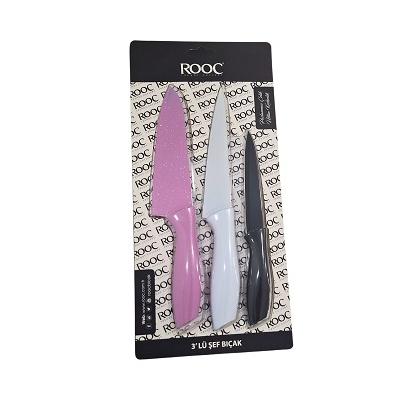 KUTULU 3’LÜ BIÇAK SETİ ÇELİK *6*48 - 083.KT035