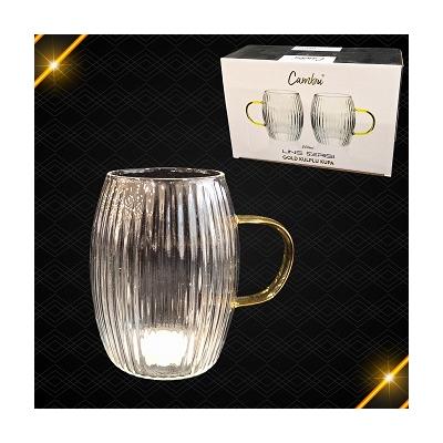 LİNE GOLD KULPLU CAM KUPA *6*72 - 285.CMB1585