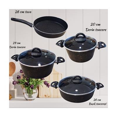 7 PRÇ GRANİT SET (SİYAH) *1 - 923.13184