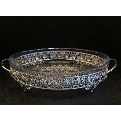 YENİCE FIRINCAM SUNUM TEPSİSİ OVAL ORTA GÜMÜŞ*8 - SAG.İML.012.9823-2G