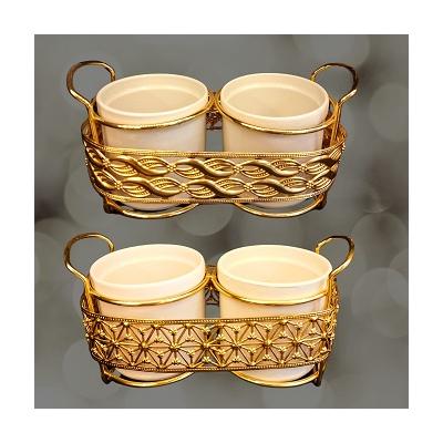 METAL 2Lİ PORSELEN DİK KAŞIKLIK ALTIN*12 - SAG.İML.013.1028-A