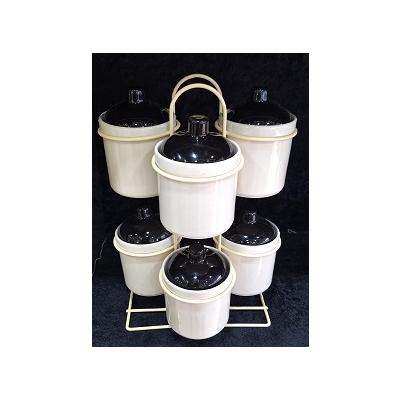 PORSELEN TELLİ 6 LI BAHARAT TAKIMI KREM *4*3 - SAG.İML.100.00289-K