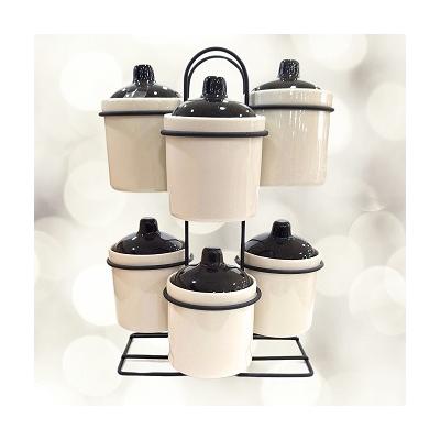 PORSELEN TELLİ 6 LI BAHARAT TAKIMI SİYAH*4 - SAG.İML.100.00289-S