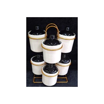 PORSELEN TELLİ 6 LI BAHARAT TK ALTIN AHŞAP KPK *4 - SAG.İML.100.00290-A