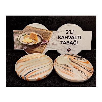 2Lİ KAHVALTILIK MERMER DESEN *45 - SAG.HZR.80386-15 CM